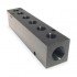 8 Port Air Air Junction Box - Black Anodized Aluminum (2) 3/8" NPT End Ports -(6) 1/4" NPT Side Ports