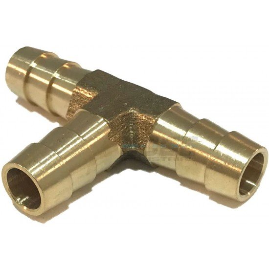 1/4" Brass Barb Tee Fitting